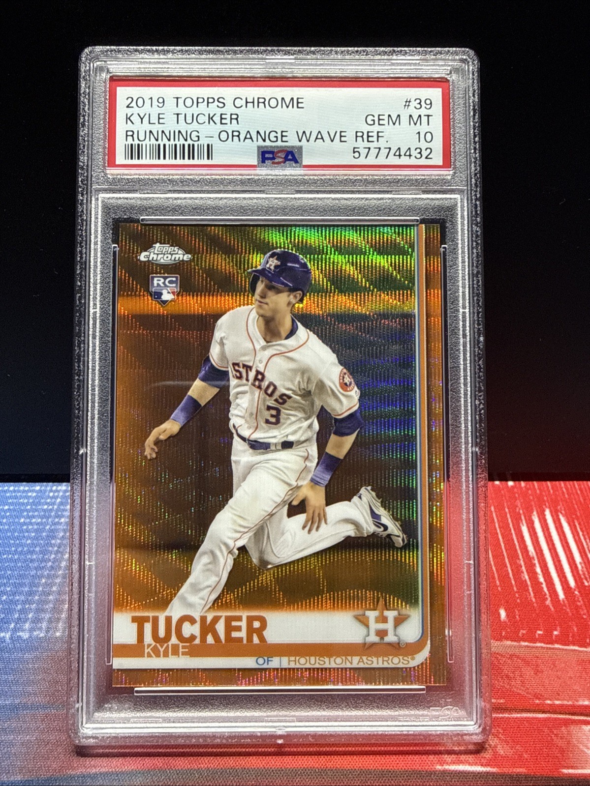 2019 Topps Chrome - Kyle Tucker #39 Orange Wave Refractor /25 (RC)