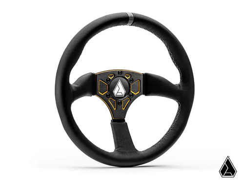 Assault Industries 350R Leather Steering Wheel - Universal (Yellow Cover Plate) - Picture 3 of 5