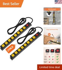 8 Outlet Wall Mount Power Strip with On/Off Switch  2100J Surge Protection