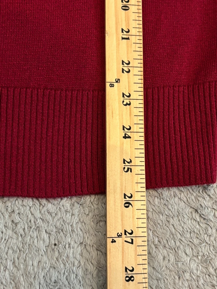 Ann Taylor Loft Sweater Womens Small Red Wide Neck Long Sleeve Pullover Casual - Image 4 of 4