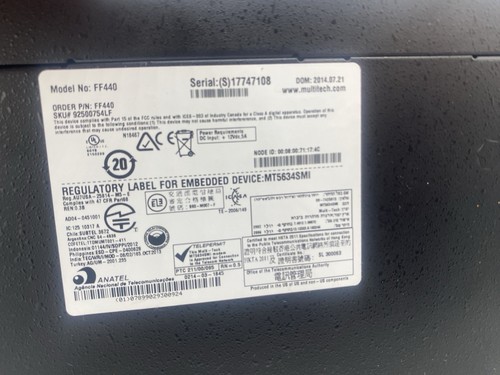 MultiTech Fax Finder Fax Server FF440 V.34 Rack Ears & AC Adapter Factory Reset - Picture 2 of 3