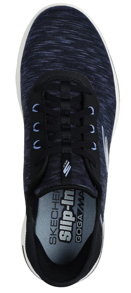 Zapato de golf Skechers Go Golf Walk 5 sin cordones 123085 azul marino/rosa para mujer sin clavos Foto 3 de 4