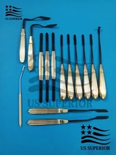 Face Lift Endoscopic Brow Lift Nasal Rasps Plastic Surgery Instrument Box 15 PCS