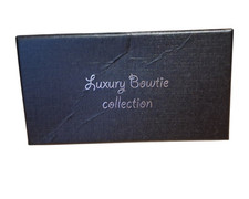 Gold Satin Solid Bow Tie w/ Matching Cufflinks Studs Set in Box
