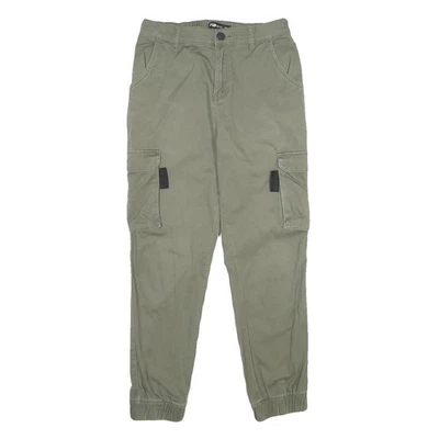 FBSISTER Pantalons Cargo Vert Coupe Régulière Mélange Coton W28 L28 Zip Poches - Photo 1/4