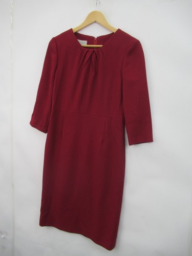 HOBBS London Dress Size 10 Cranberry Red Midi Length New Womenswear - Preloved - Picture 19 of 24