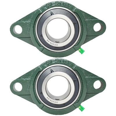 2 Pack UCFL208-24 Pillow Block Bearing   Flange 2 Bolt Mounted Pillow Block B...