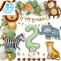 Deko 2. Geburtstag Junge MäDchen, Geburtstagsdeko 2 Jahr, GrüNe Dschungel 2. Geb