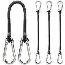12 Inch Bungee Cords with Stainless Steel Carabiner, Heavy Duty Strong Bungee...
