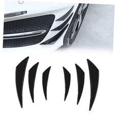 Pack-6 Car Spoiler Canards Kit, Universal Auto Front Bumper 6 PCS Glossy Black