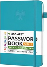 Password Book with Alphabetical Tabs, Hardcover Password Keeper, 4.4''x 6.1''