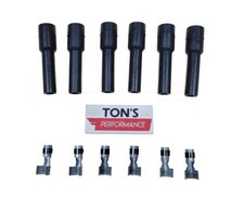 7-8mm 6 Pack Straight Spark Plug Wire Boots With Terminals 180 Degree Usa Kit