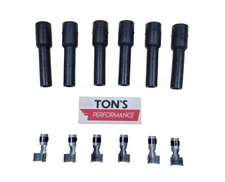 7-8mm 6 pack Straight Spark Plug Wire Boots With Terminals 180 degree USA kit