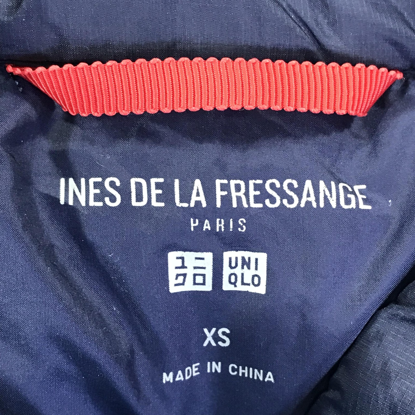 UNIQLO X Ines De La Fressange Puffer Jacket Womens XS Blue Quilted Snap Nylon thumbnail 4