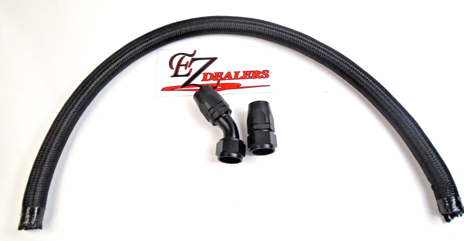 Radiator Hose Kit Universal -16AN Black Nylon Stainless STR. & 45 ...