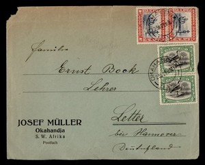 DR WHO 1936 SOUTH WEST AFRICA OKAHANDJA TO GERMANY R70840