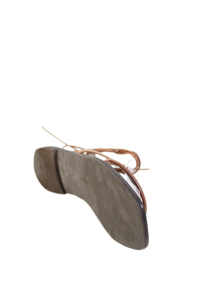 Sandalias Loeffler Randall para mujer con textura punta cuadrada con tiras marrón talla 8 Foto 4 de 4