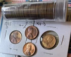 50-Lincoln Wheat Roll W/ 1909-P VDB VF, 1956-D RPM?+ UNC 1953-D, 1957-d, 1958-D