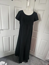 A Touch Of Class Women's Dress Size 18 Black Beaded Piped Maxi Vintage 