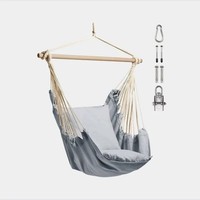 Grey Hanging Chair Outdoor Garden Swing Seat with Attachments, VonHaus