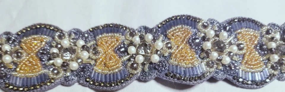 "Cinturón de cintura elegante gris con cuentas con botones a presión tamaño: mediano se adapta a 30""" Foto 3 de 4