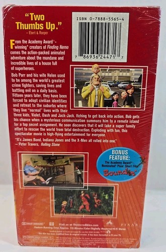 Disney Pixar's The Incredibles 2005 VHS Tape (Sealed) Video Store Copy - Picture 2 of 9