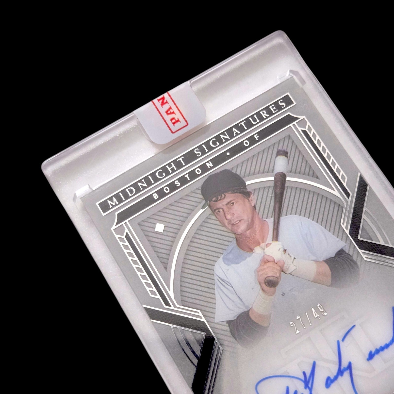 2021 National Treasures CARL YASTRZEMSKI Midnight Signatures On Card  Auto /49 view 3