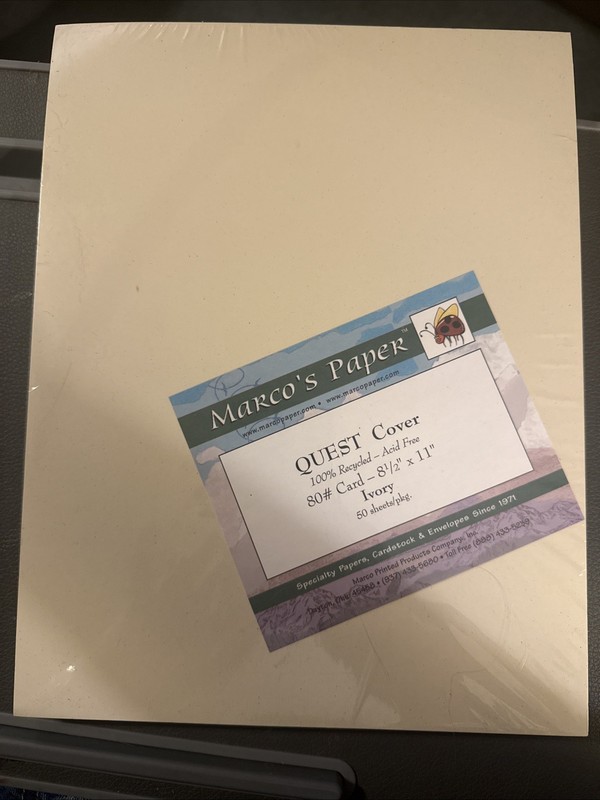 Marco’s Paper 80# Card 8.5x11 Ivory 50 Card Pack