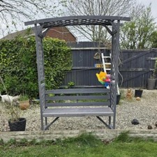 Wooden Garden Arbour Bench Seat Trellis Pergola Flowers Plants Climbing Support
