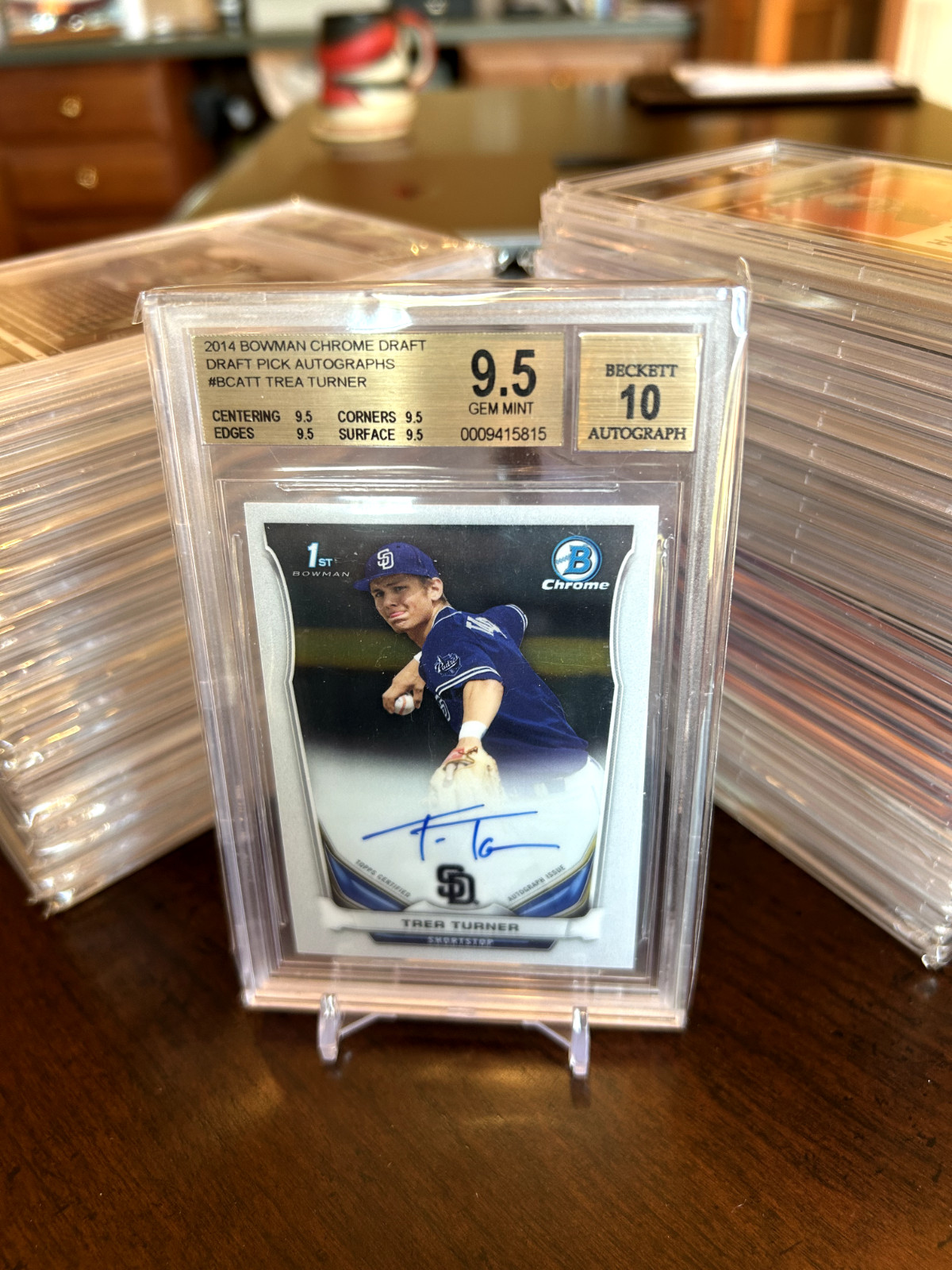 2014 Bowman Chrome Draft – Trea Turner Draft Pick Autograph BGS 9.5/10