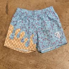Men's Baseball Lifestyle 101 Ice Cream Cotton Candy Mesh Shorts 5" Size Small