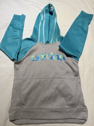 Adidas Hoodie Youth Small(7/8)Logo Pullover Hooded Sweatshirt Girls Kids - Picture 2 of 8