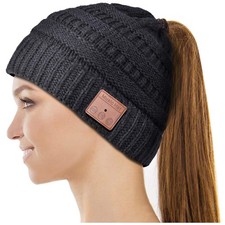 Womens Gifts for Christmas Stocking Stuffer Bluetooth Beanie Women Ponytail B...