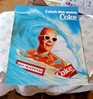 Vintage 1986 Max Headroom Coke Coca-Cola 14x17 Poster Catch The Wave NOS Ocean