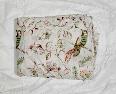 Indian Handmade White Bird Printed Dressmaking, Sewing Running Fabric 20 Yards