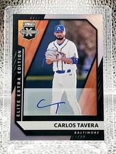 Carlos Tavera 2021 Panini Elite Extra Edition Auto Card #137 Baltimore Orioles