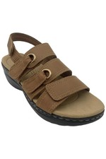 Clarks Collection Merliah2 Bali Leather Slingback Wedge Sandals Tan