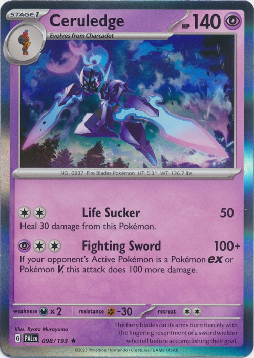 Holo Ceruledge 098/193 Rare Paldea Evolved Pokemon TCG