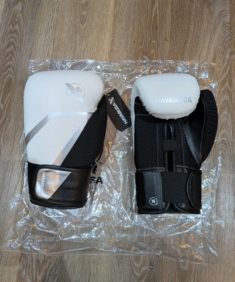 Hayabusa E1 Herren 14oz Boxhandschuhe weiß/silber