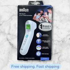 Braun BNT100US No Touch 3-in-1 Thermometer Forehead Liquid Food Temperature NEW