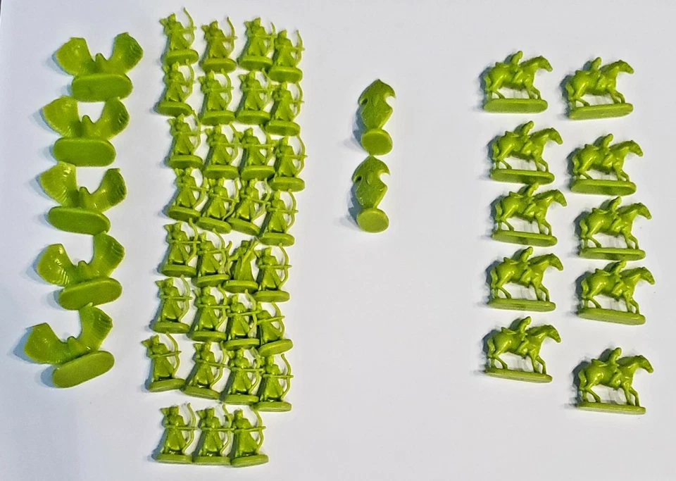 48 RISK Lord Of The Rings Middle Earth Green Army Replacement Game Pieces Lot - Image 2 of 4