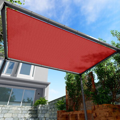 21FT Outdoor Straight Edge Sun Shade Sail Breathable UV Blocker Patio Pool Cover
