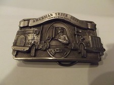 Vintage 1980s Arroyo Grande Pewter Belt Buckle American Truck Driver 1982
