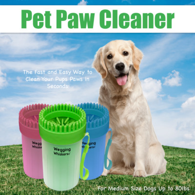 Wagging Whiskers Paw Brush Cleaner Portable Dog Paw Cleaning Plunger Mud Washer