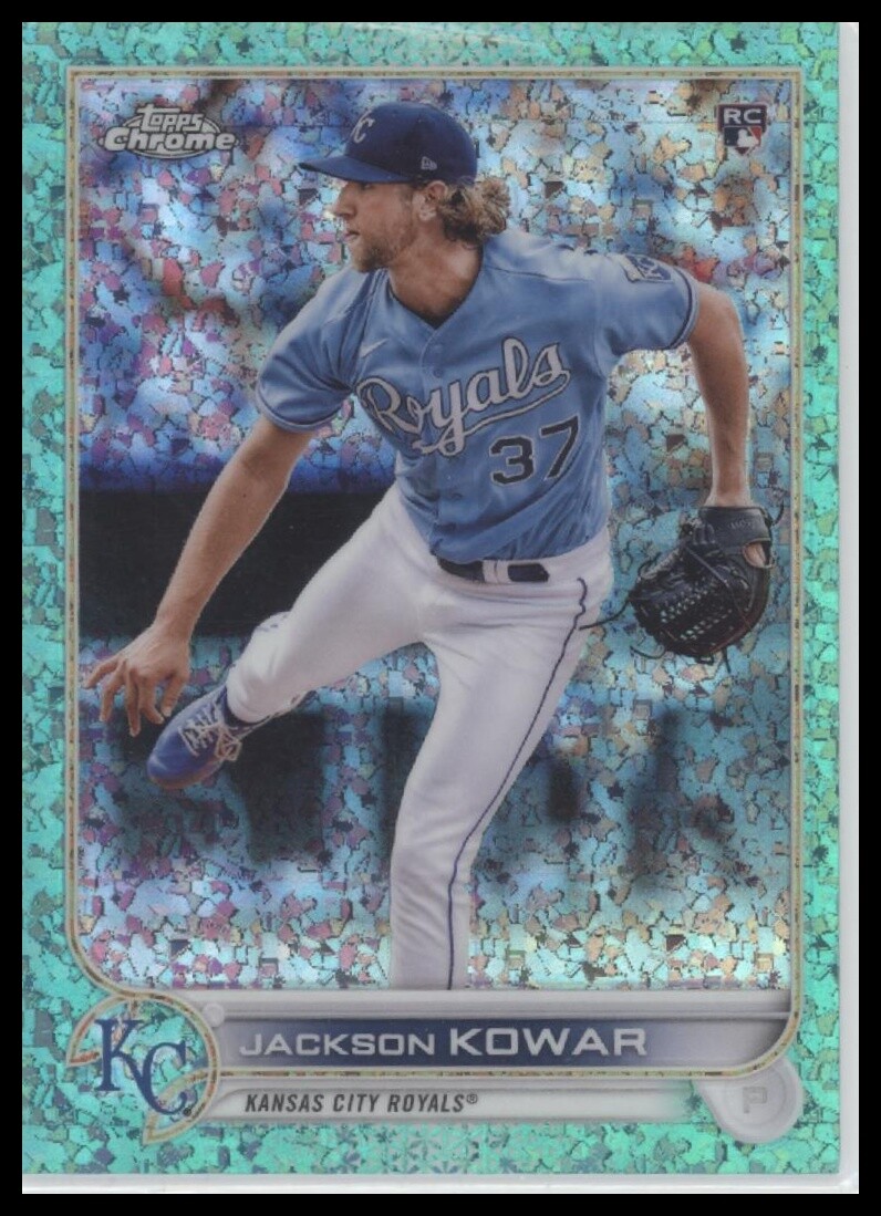 #188 Jackson Kowar 2022 Topps Chrome #/199 Aqua Mini-Diamond Refractor
