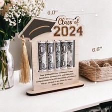 1x Graduation Money Holders Wooden Tasseled Gift Ornaments Retro Party DIY Decor