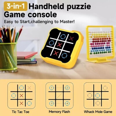 Gioco Elettronico Tic Tac Toe, Portatili Giochi di Puzzle Smart Games per bambini, 1/4 Giocatori Giochi Per Famiglie Scacchiera Gioco Digitale, Giocattoli Fidget Portatili Educativi Da Viaggio