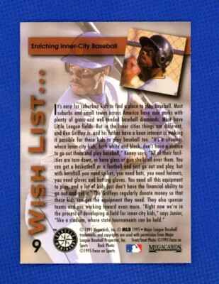 1995 Megacards Ken Griffey Jr. Wish List #9 Enriching Inner-City