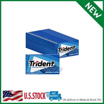 Trident Original Flavor Sugar Free Gum, 14 Pieces (Pack of 24) (336 Total Pieces