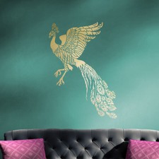 Firebird Wall Art Stencil - DIY Peacock Decor - Reusable stencils for DIY Crafts